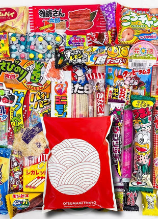 OTSUMAMI TOKYO 35pcs Original Japanese Dagashi Candy & Snack Assortment Gift Bag - Hand-Picked Variety Box of Popular Treats - Fun & Unique Gifts for Kids & Adults - Perfect for Birthdays, Parties & Souvenirs