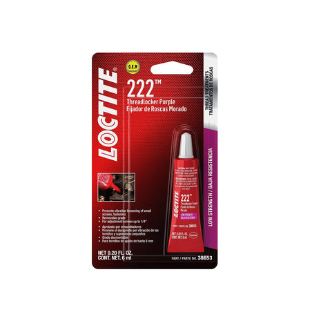 Loctite 38653 222 Purple Low Strength Thread Locker Tube - 6 ml