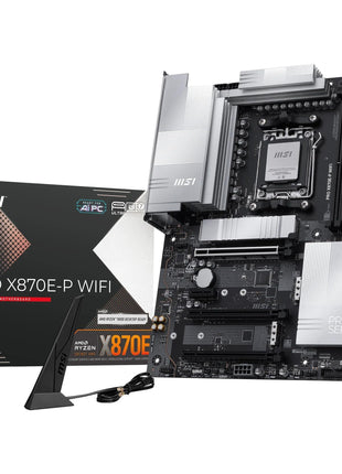 MSI PRO X870E-P WiFi Motherboard, ATX - Supports AMD Ryzen 9000/8000 / 7000 Processors, AM5-60A SPS VRM, DDR5 Memory Boost (8200+ MT/s OC), PCIe 5.0 x16 & 4.0 x16, M.2 Gen5, Wi-Fi 7, 5G LAN