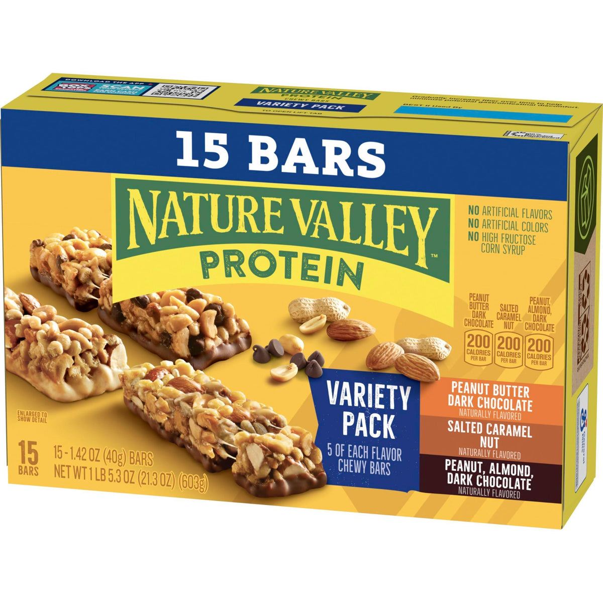 Nature Valley Protein Chewy Snack Bars, Variety Pack, 15 Bars, 21.3 oz