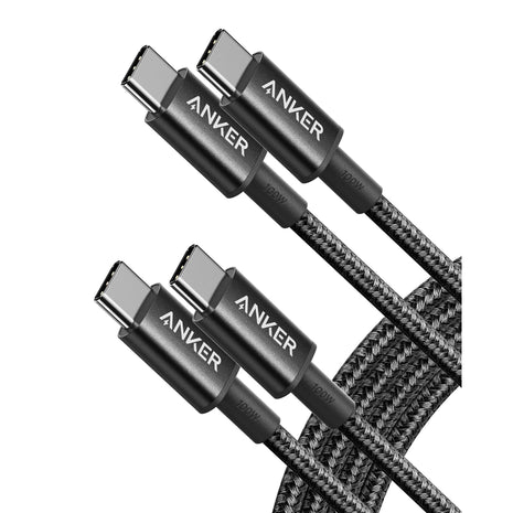 Anker USB C to USB C Cable, 100W Fast Charging Cable (2-Pack, 6 ft, Black) | For iPhone 17 Series, MacBook Pro 2020, Pixel, and More (Not for Video Output)