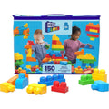 MEGA BLOKS First Builders Toddler Blocks Toys Set, Deluxe Building Bag with 150 Pieces and Storage, Blue, Ages 1+ Years