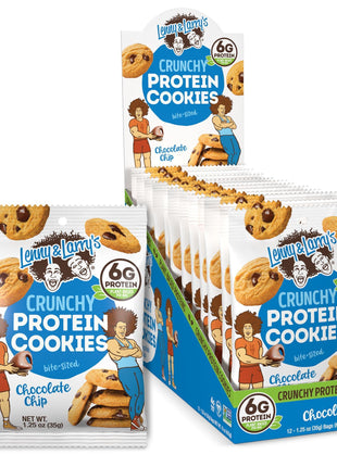 Lenny & Larry's The Complete Crunchy Cookie, Chocolate Chip, 6g Plant Protein, Vegan, Non-GMO, 1.25 Ounce Pouch (Pack of 12)