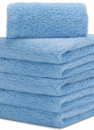 CARCAREZ Microfiber Towels for Cars, Car Drying Wash Detailing Buffing Polishing Towel with Plush Edgeless Microfiber Cloth, 450 GSM 16x16 in. Pack of 6