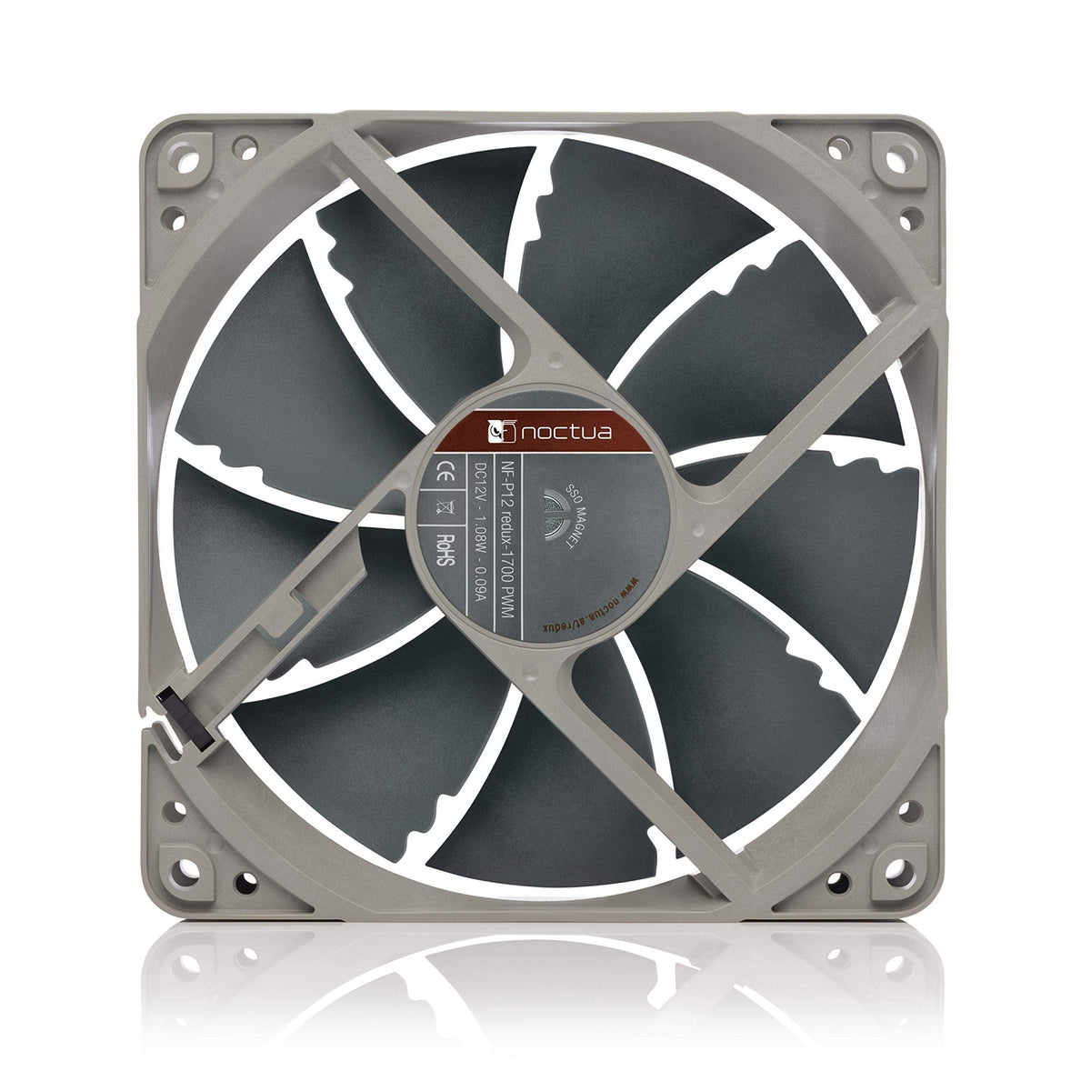 Noctua NF-P12 redux-1700 PWM, High Performance Cooling Fan, 4-Pin, 1700 RPM (120mm, Grey)
