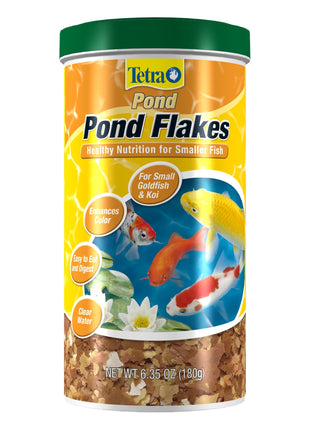 TetraPond Pond Flakes, Complete Nutrition for Smaller Pond Fish, Fish Food for Goldfish and Koi Fish, 6.35 Ounces