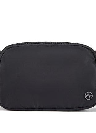 Pander Two Way Zipper Fanny Pack Nylon Everywhere Belt Bag for Women, Water Repellent Waist Packs, Crossbody Bags with Adjustable Strap (Black).