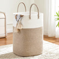 Laundry Basket,Woven Cotton Rope Laundry Hamper,Versatile Storage for Dirty Clothes,Baby Toys,and Blankets in Bathroom, Nursery,and Living Room (Brown, 80L)