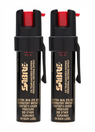 SABRE 3-in-1 Compact Defense Spray – Pepper Spray, Tear Gas & UV Dye, Max Police Strength, Belt Clip for Quick Access, 4X Longer Spray Time (Up to 13 Seconds), 0.67 fl oz, Secure & Easy Safety