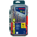 BOSCH CO14B 14-Piece Assorted Set with Included Case - Cobalt M42 Metal Drill Bits with Three-Flat Shank for Drilling Applications in Stainless Steel, Cast Iron, Titanium, and Light-Gauge Metal