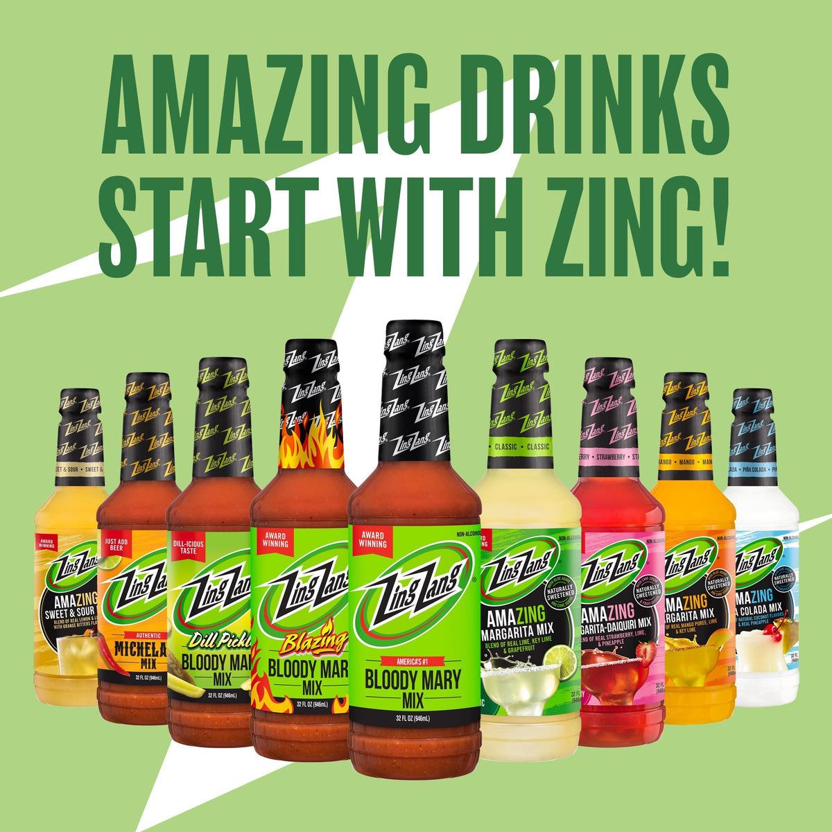 Zing Zang Dill Pickle Bloody Mary Mix, Non-Alcoholic Cocktail Mixer, 32 Fl Oz Bottle (Pack of 1)