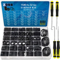 ZDBB 32 Size 1540 Pcs O Rings Assortment Kit Metric Nitrile Rubber Oring Set with 4 Pick for Automotive Faucet Pressure Washer Plumbing Air or Gas Repair OD 4mm-50mm