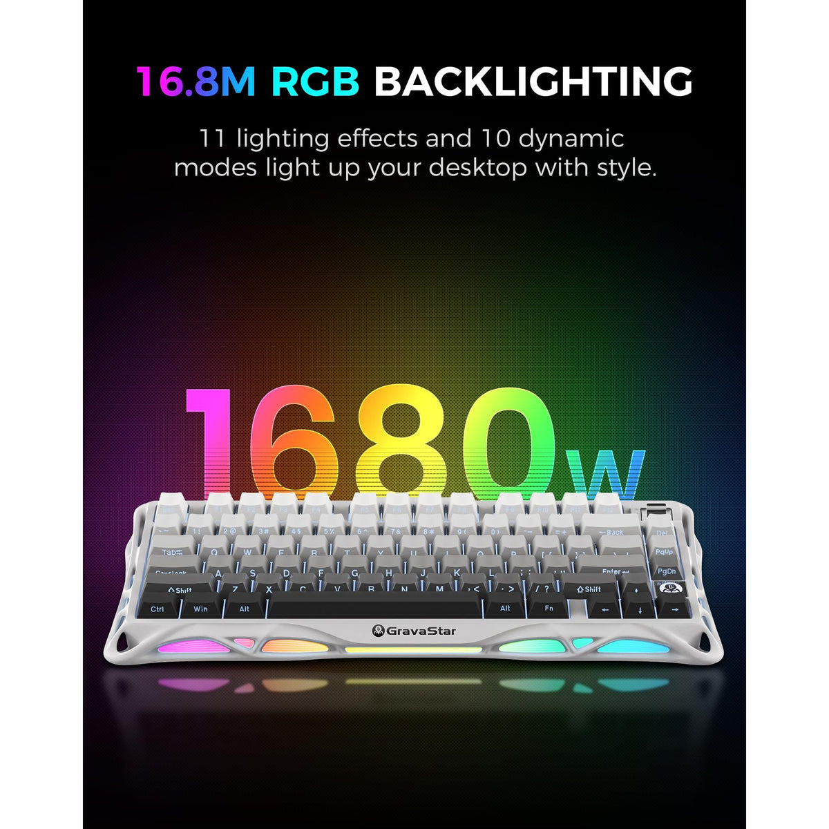GravaStar Mercury K1 75% Wireless Mechanical Gaming Keyboard, Aluminum Alloy Exoskeleton Design, Gasket Custom Keyboard Hot-Swap Socket, Linear Switches, RGB Backlit