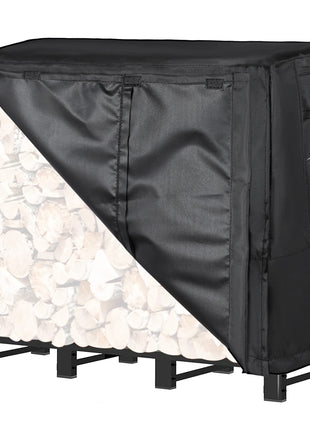 Himal 4ft Waterproof Firewood Cover, Heavy Duty 600D Oxford Outdoor Storage Wood Rack Cover with Buckle (Log Rack not Included)