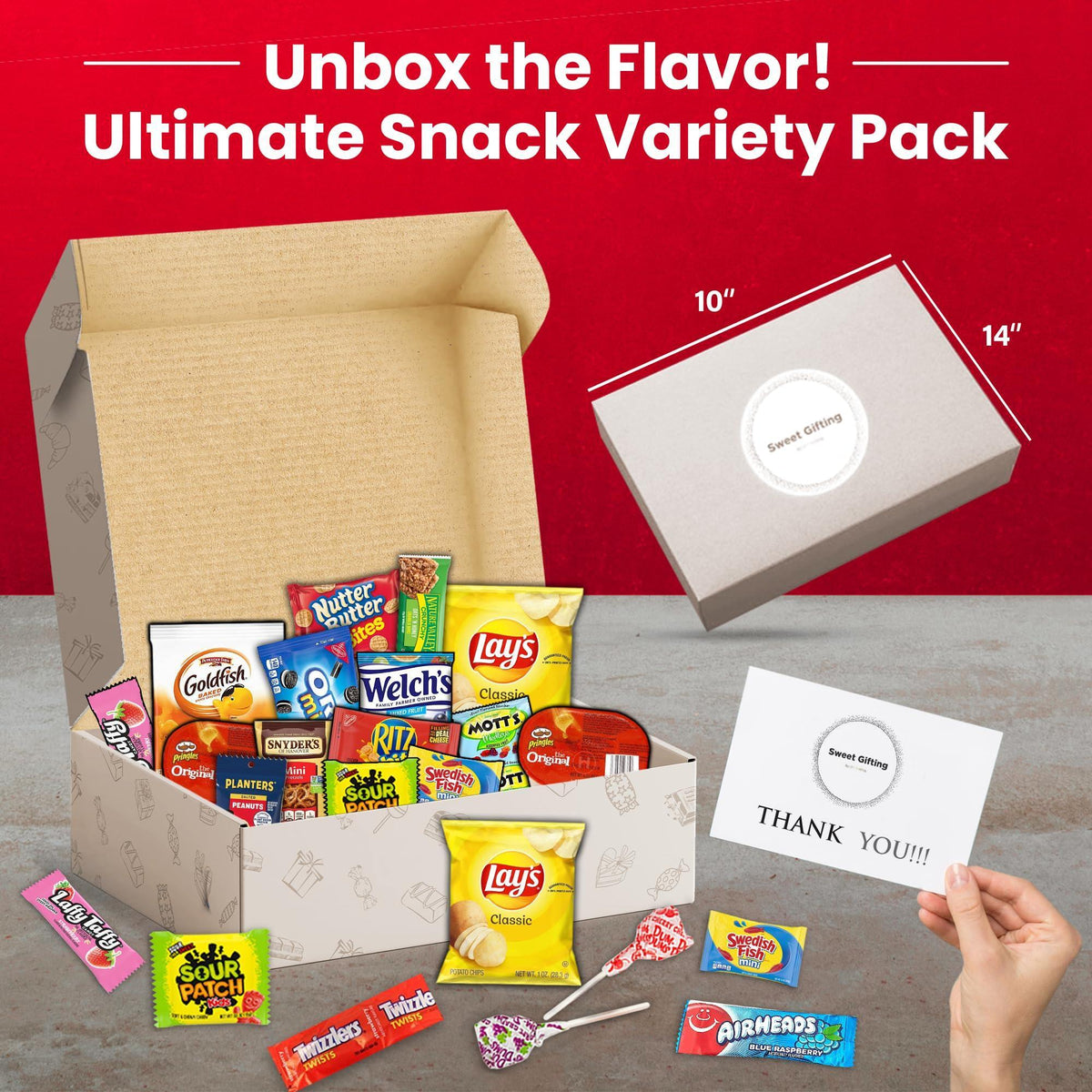 Snacks Variety Pack for Adults 40 Count - Snack Box Variety Pack for Kids & Gifting, Care Package for College Students & Study Time, Snack Boxes for Adults, Office Treats, Birthdays & Back to School