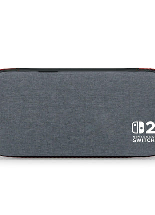 PowerA Slim Case for Nintendo Switch 2 - Dark Heather Grey, Officially Licensed, Protective Case, Holds 10 Game Cards, Padded Screen Protector, Built-in Play Stand