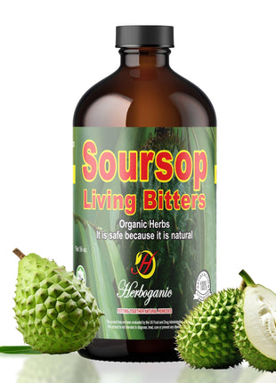 Herboganic Soursop Bitters Liquid | Natural Living Bitters for overall wellness 16 OZ | Soursop Bitters