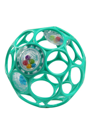Bright Starts Oball Easy-Grasp Rattle BPA-Free Infant Toy in Teal, Age Newborn and up, 4 Inches