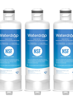 Waterdrop DA97-17376B Replacement for Samsung® HAF-QIN/EXP, DA97-08006C, RF28R7201SR, RF28R7351SG, WD-F45, Refrigerator Water Filter, 3 Filters