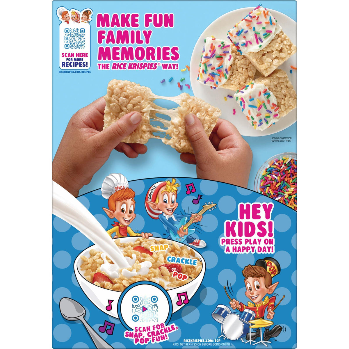 Kellogg's Rice Krispies Cold Breakfast Cereal, 8 Vitamins and Minerals, Rice Krispies Treats, Giant Size, Original, 24oz Box (1 Box)