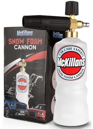 McKillans Foam Cannon for Pressure Washer (Wide Mouth) - Car Wash Snow Foam Cannon Lance Pressure Washer Soap Dispenser for Car Washing with Adjustable Thick Foam + 1/4 Quick Connector