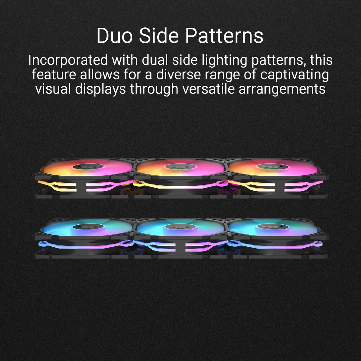 ASUS TUF Gaming TR120 ARGB Reverse Fan - Black - Triple Pack Higher Cooling Performance Extra-Thick 28mm Fan Frame, Exclusive Double-Layered LED Matrix Design with 16 Addressable RGB LEDs, Aura Sync