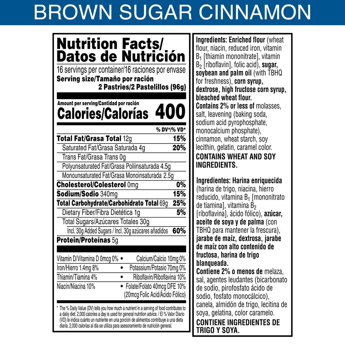 Pop-Tarts Breakfast Toaster Pastries, Frosted Brown Sugar Cinnamon, Family Pack (32 Count)