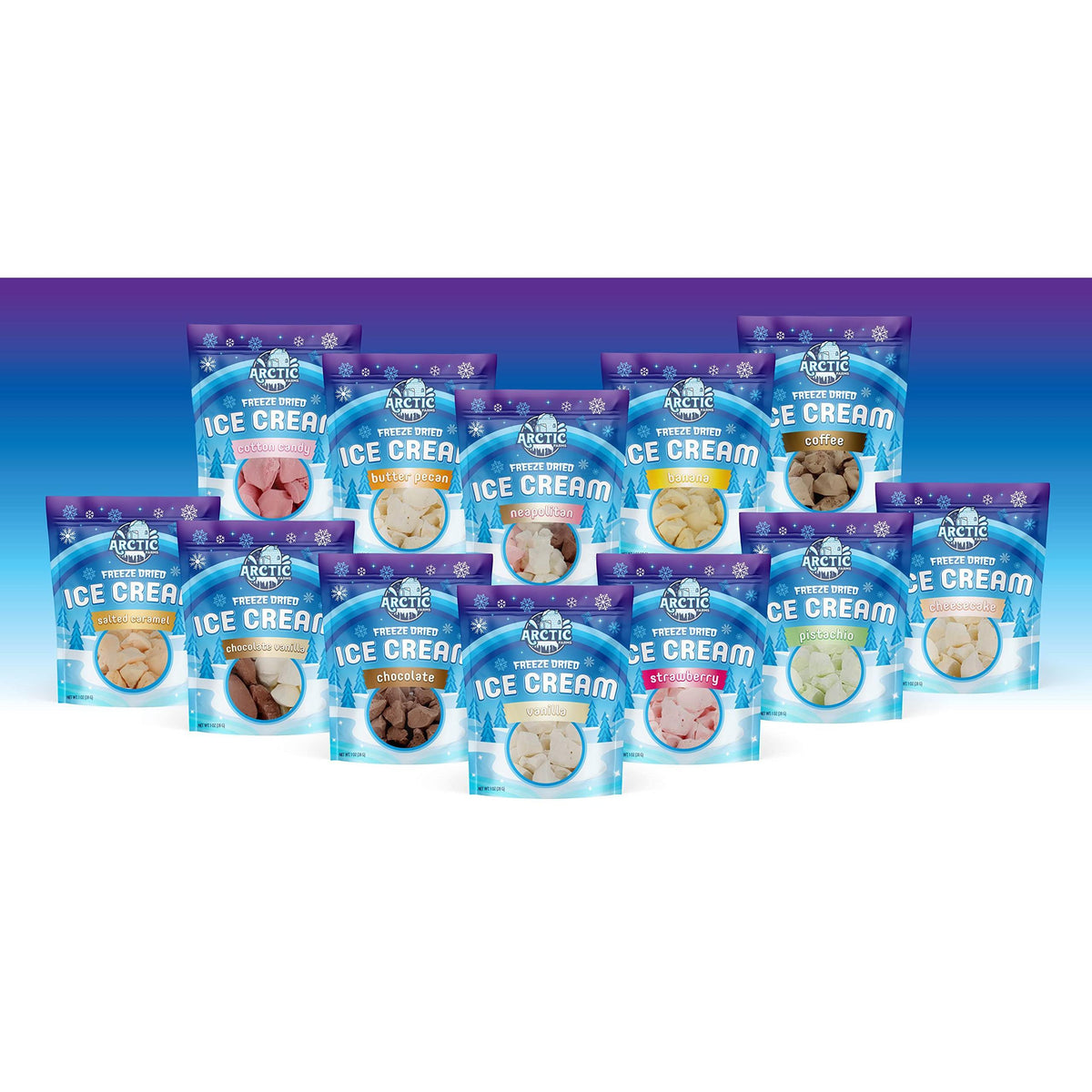 Arctic Farms Freeze Dried Ice Cream that Does Not Melt (Neapolitan, 1 Ounce)