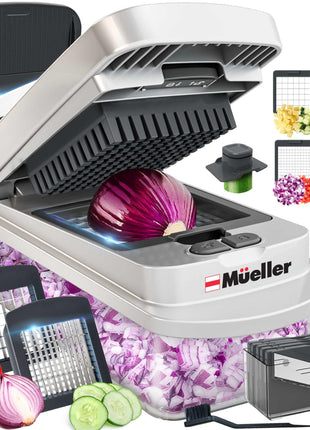 Mueller The Real Original Pro Vegetable Chopper & Mandoline Slicer, 10-in-1 | since 2013, 8 Blade Food Veggie Chopper, Onion Vegetable Cutter with Container, Kitchen Gadgets & Essentials