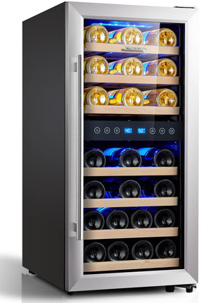 Beverage Refrigerator 175 Cans Under Counter Beer Cooler 24 inch Quiet Built-in or Freestanding Beverage Fridge Glass Door Auto Defrost 5 Removable Shelves for Home Bar Office