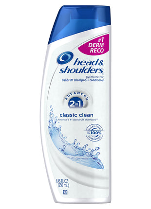 Head & Shoulders Classic Clean 2-in-1 Anti-Dandruff Shampoo and Conditioner, Travel Size, 72-Hour Protection, 8.45 fl oz
