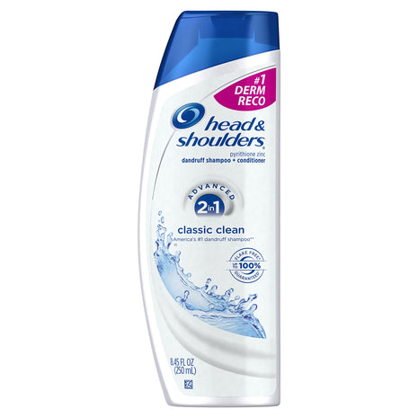 Head & Shoulders Classic Clean 2-in-1 Anti-Dandruff Shampoo and Conditioner, Travel Size, 72-Hour Protection, 8.45 fl oz