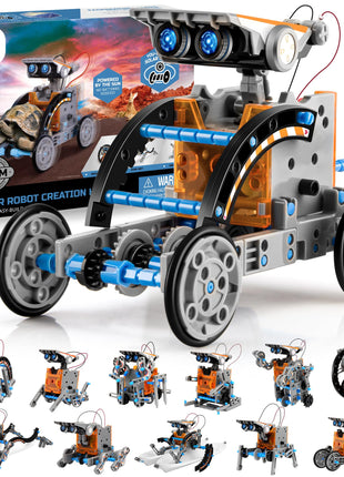 Sillbird 12-in-1 Solar Robot Building Kit STEM Gift for Boys Ages 8-13 | Powered by the Sun, Engineering Skills, DIY Educational Kit, Birthday Presents for Kids, Buildable Learning Set, 190 Pieces