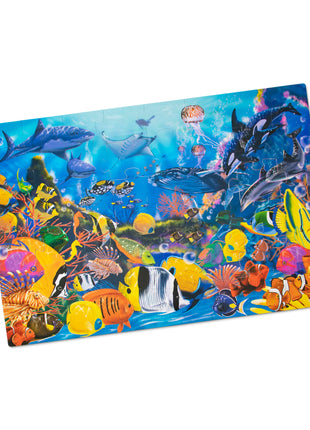 Melissa & Doug Underwater Ocean Floor Puzzle, 48 pc Jumbo Jigsaw Puzzle, Educational Screen Free Activity for Toddler, Preschoolers and Kids Ages 3+ (2 x 3 Feet) - FSC Certified