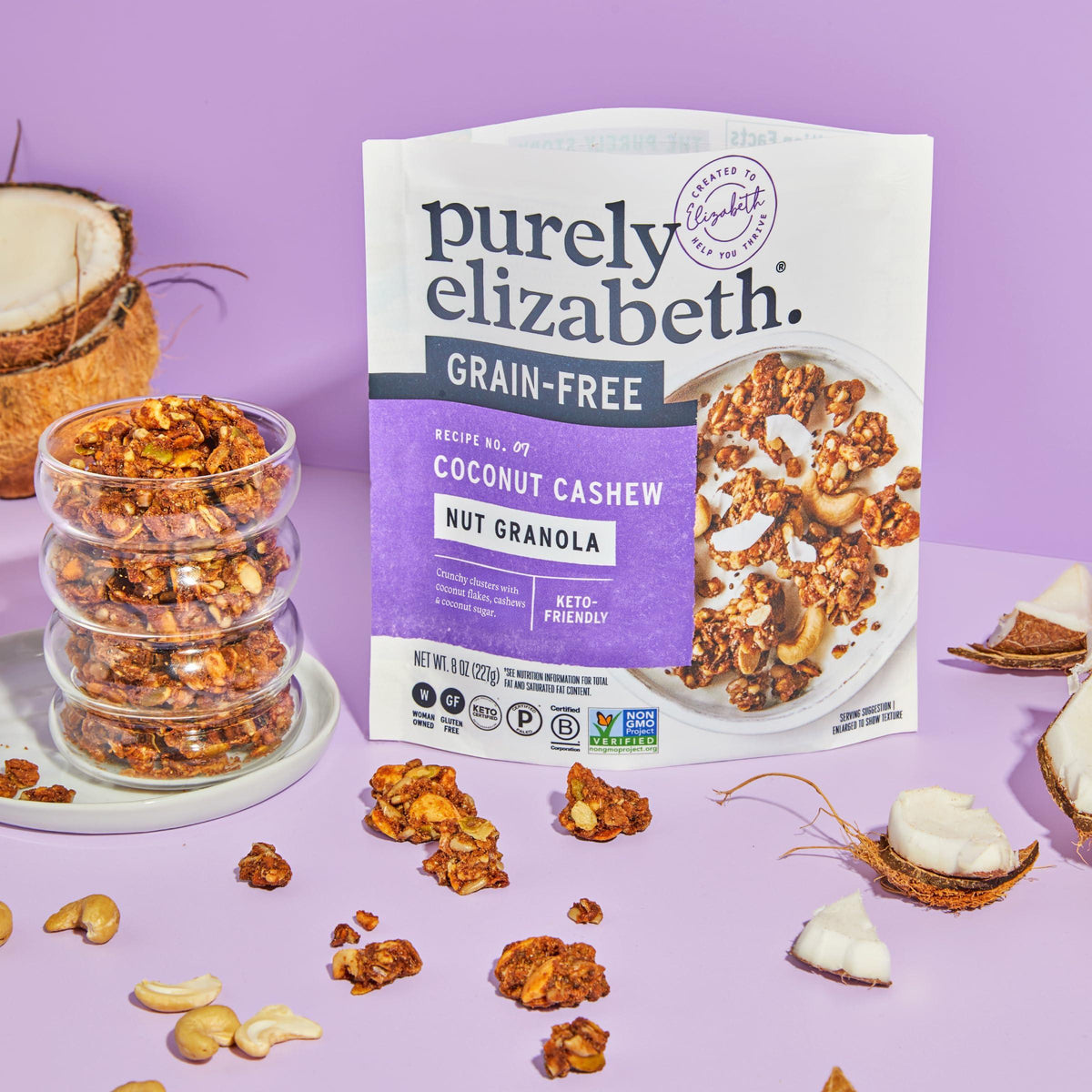 Purley Elizabeth Keto Granola Best Sellers Variety Pack, Made with Nuts and Seeds, Grain-Free, Gluten-Free, Non-GMO (3ct, 8oz Bags)