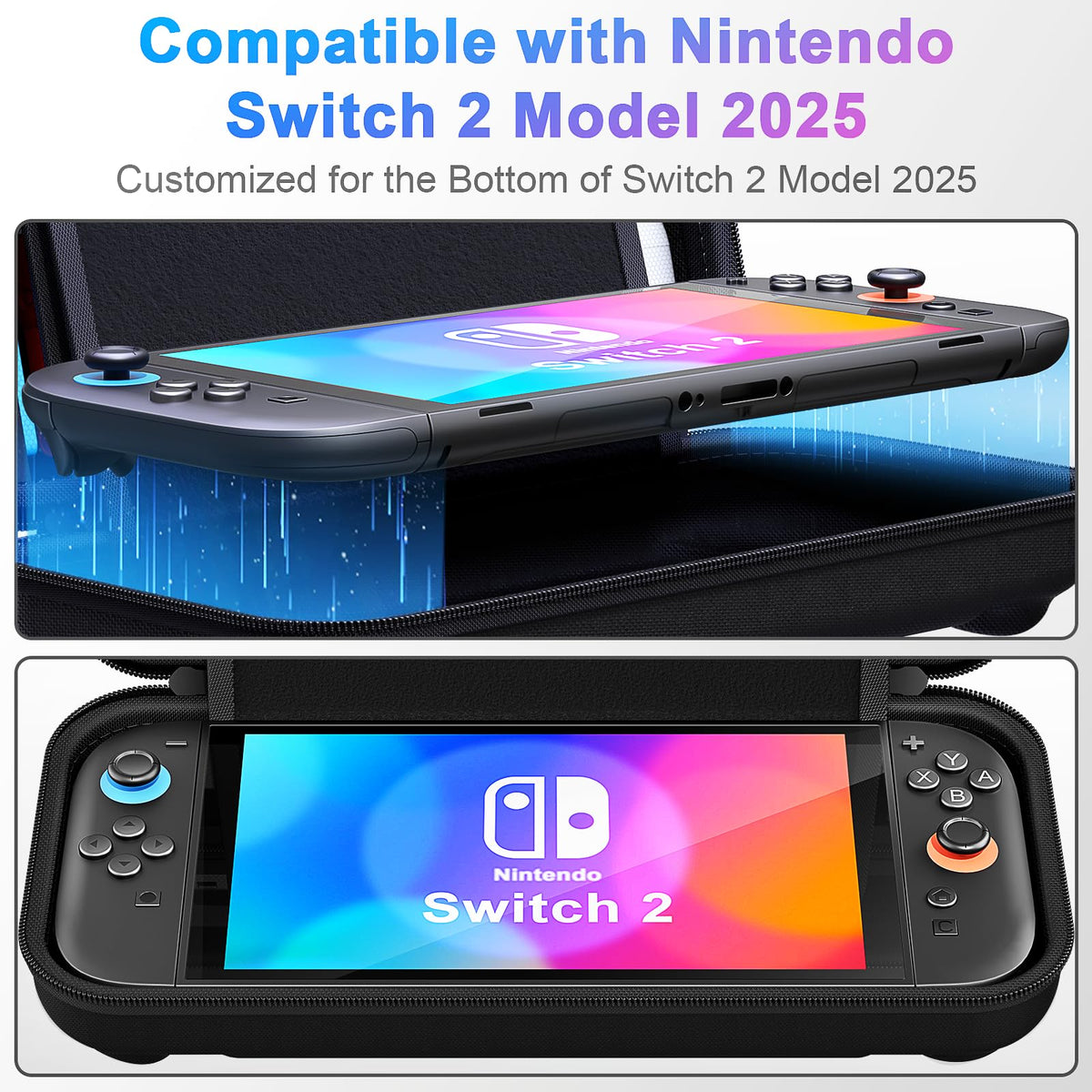 daydayup Switch Carrying Case Compatible with Nintendo Switch 2, with 24 Games Cartridges Protective Hard Shell Travel Carrying Case Pouch for Console & Accessories DS case