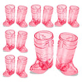 SAIAOKJ Cowboy Boot Shot Glasses, 12 Pcs 1 Oz Mini Plastic Boot Shot Glass, Reusable Plastic Boot Cups for Cowboy Cowgirl Western Theme Party Supplies Bachelorette Birthday Party Favors (Rose Red)