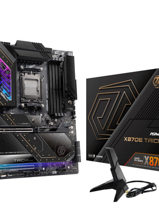 ASRock AMD X870E Taichi Ryzen Socket AM5 X870 Dual Channel DDR5 DIMMs 256 GB 8200 EATX Motherboard M.2 LED WiFi 7