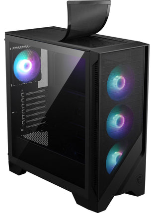 MSI MAG Forge 321R Airflow - Premium Mid-Tower Gaming PC Case - Tempered Glass Side Panel - ARGB 120mm Fans - Liquid Cooling Support up to 360mm Radiator - Vented Front Panel