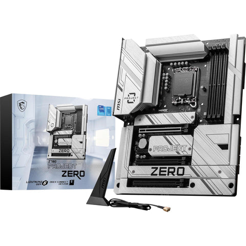 MSI Z790 Project Zero Gaming Motherboard (Support 14th/13th/12th Gen Intel Processors, LGA 1700, DDR5, PCIe 5.0, M.2 Slots, 2.5Gbps LAN, USB 3.2 Gen2, HDMI/DP, Wi-Fi 7, Bluetooth 5.4, ATX)