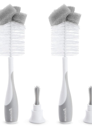 Munchkin Sponge Bottle Brush, Grey/Sage, 2 Count (Pack of 1)