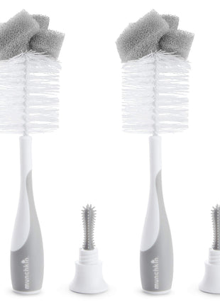 Munchkin Sponge Bottle Brush, Grey/Sage, 2 Count (Pack of 1)