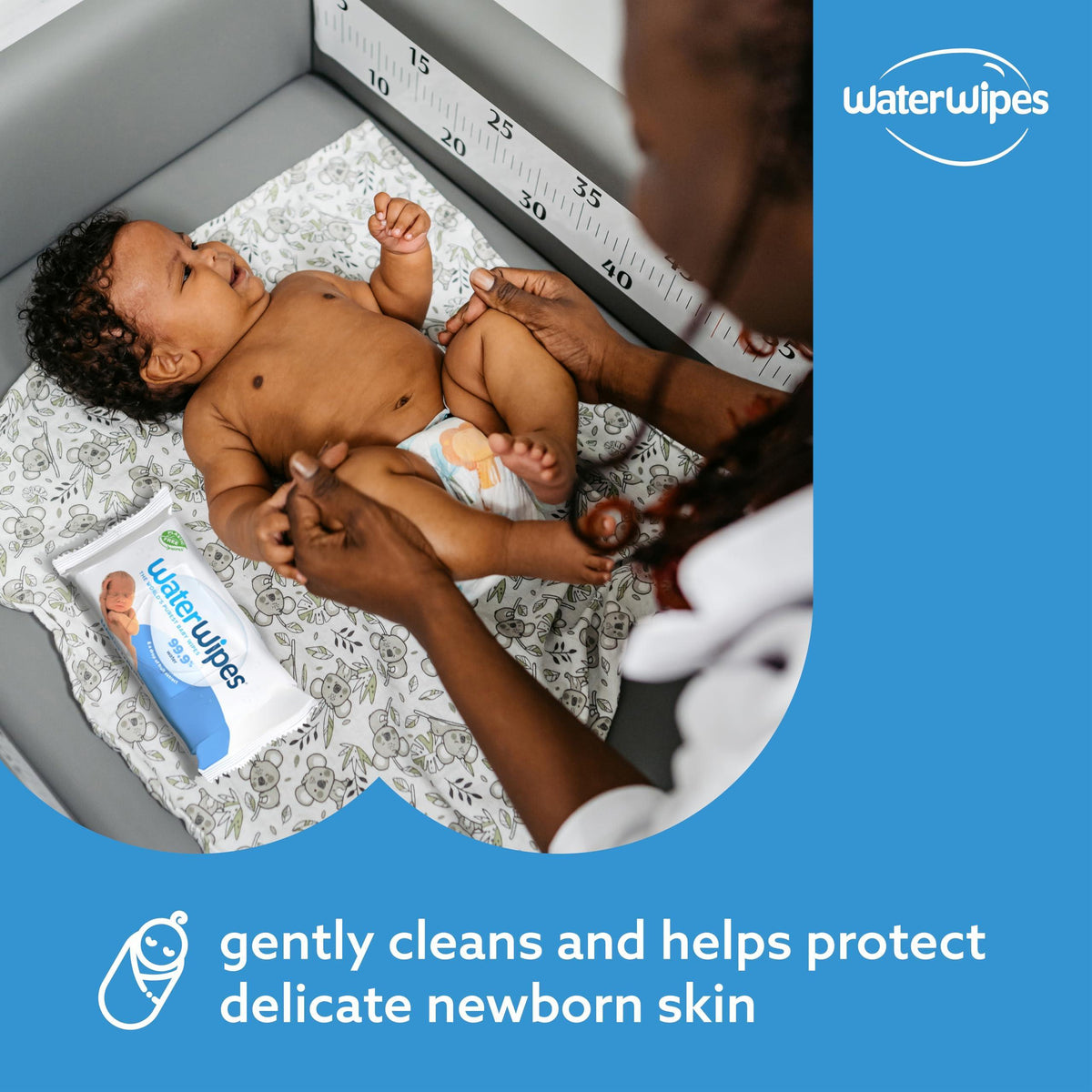 WaterWipes Sensitive+ Newborn & Baby Wipes, 3-In-1 Cleans, Cares, Protects, 99.9% Water, Unscented & Hypoallergenic, 720 Count (12 Packs)