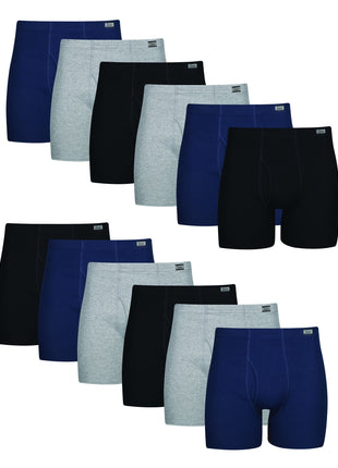 Hanes Men's Tagless Boxer Briefs with Fabric-Covered Waistband - Multiple Packs Available