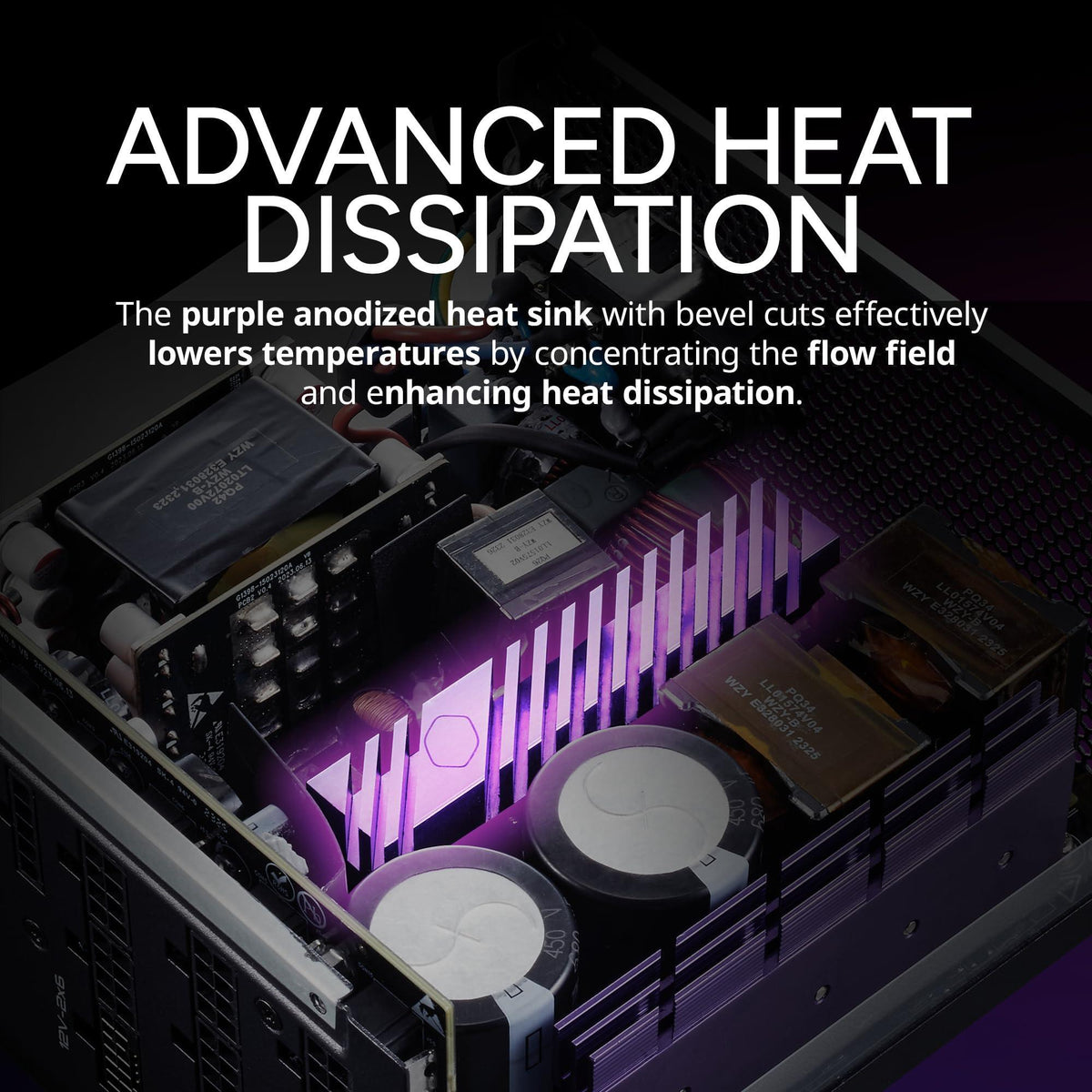 Cooler Master V Platinum 1600 V2 ATX 3.1 Full Modular Power Supply, 1600W 80+ Platinum, Dual 90° 12VHPWR|600W PCIe 5.1, GPU Support RTX 4090, Purple Anodic-Coated Heat Sink, Mobius Fan, 12-Year
