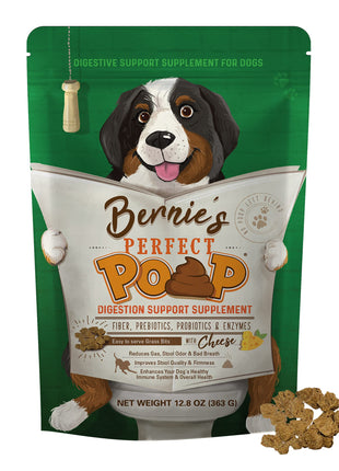 Perfect Poop Digestion & General Health Supplement for Dogs: Fiber, Prebiotics, Probiotics & Enzymes Relieve Digestive Conditions, Optimize Stool, and Improve Health (Cheddar Cheese, 12.8 oz)