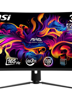 msi MAG 321CUP QD-OLED, 32-Inch, 4K UHD, 3840x2160, OLED Monitor, 165Hz, 0.03ms, DisplayHDR True Black 400, G-SYNC Compatible, HDMI 2.1, DP 1.4a, USB C (15W PD), Tilt/Height Adjustable, Black