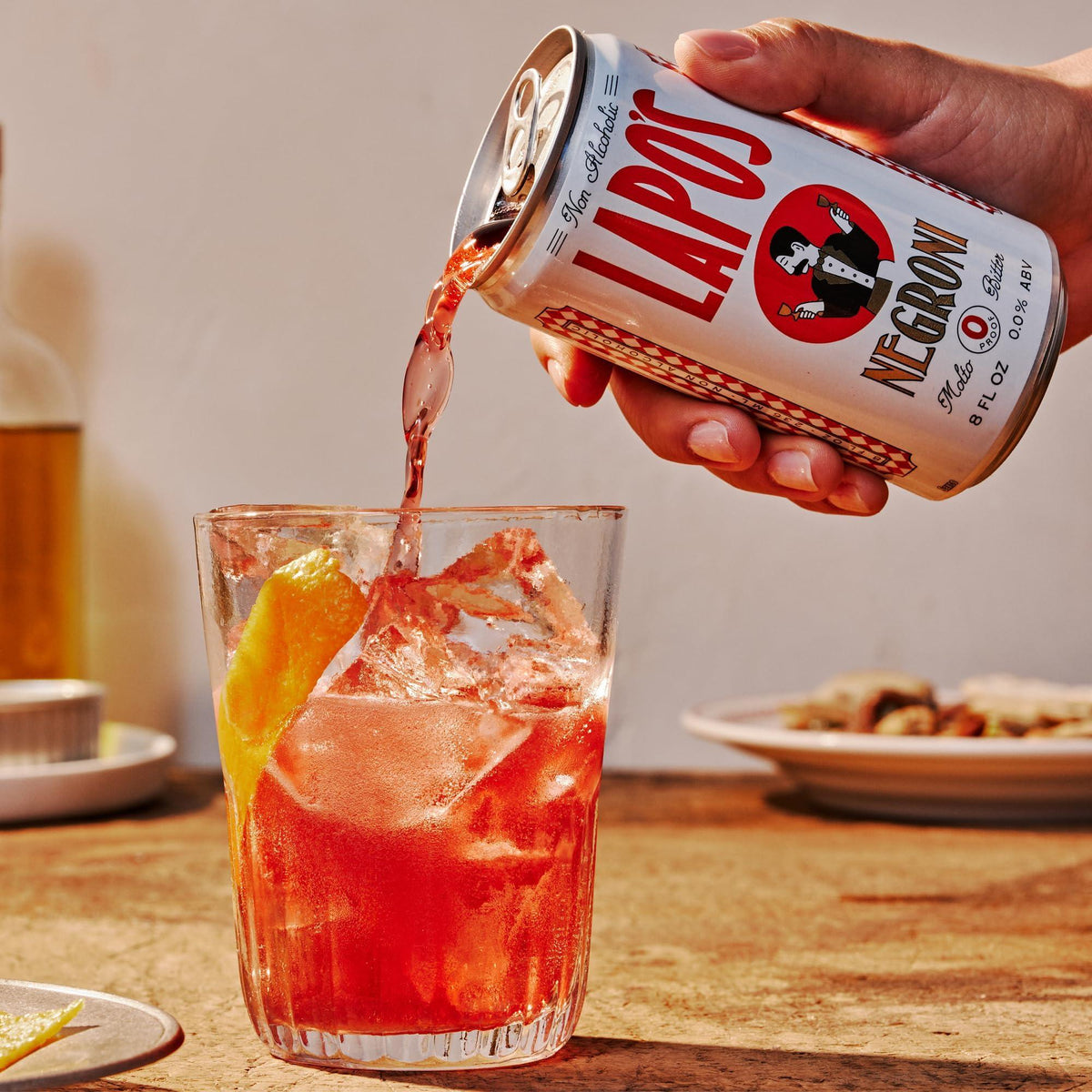 Lapo's Non Alcoholic Negroni, Non-Alcoholic Spirits, Gluten Free, For Non-Alcoholic Spritz, Zero Proof Drinks, Beverages & Mocktails, Alcohol Alternative, Lightly Sparkling & Bittersweet, 4 Pack Cans