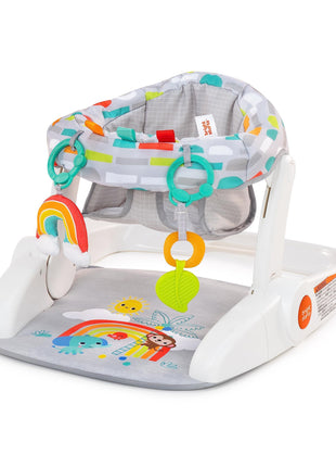 Bright Starts Learn-to-Sit Baby Floor Seat, 2-Positions Grow with Infant, Portable Baby Chair, Includes Sensory Toys, Unisex, 4-12 Months, Playful Paradise