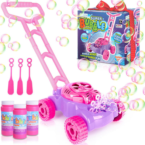 ArtCreativity Bubble Lawn Mower for Toddlers 1-3, Bubble Machine for 1-Year-Old Girl Gifts, Toddler Outdoor Toys for 2-Year-Old Girl Birthday Gift, Push Summer Gardening Toys for Toddlers Age 1 2 3 +